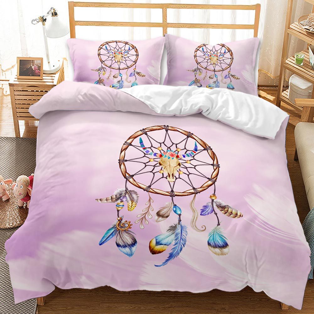 Valkoinen Ja Vaaleanpunainen Dream Catcher Pussilakana