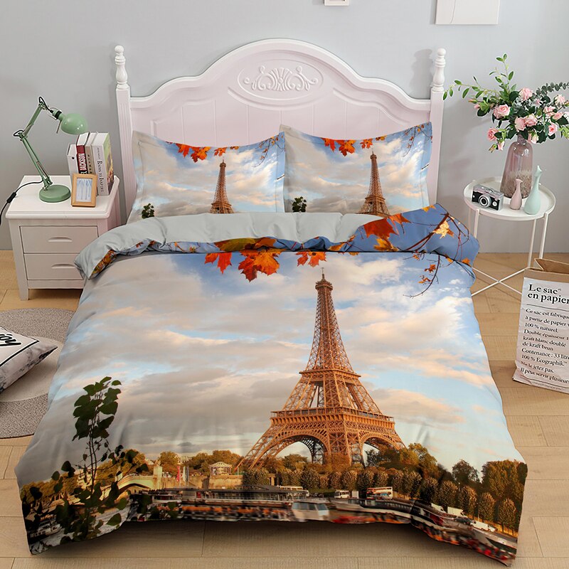 Syksyinen Pussilakana Eiffel Tower Pais