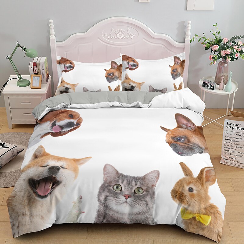 Valkoinen Animal Pussilakana