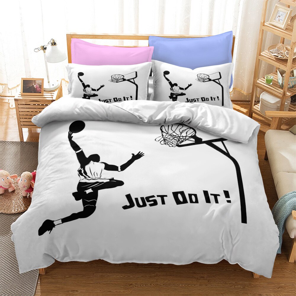 Valkoinen Koripallopussilakana Just Do It
