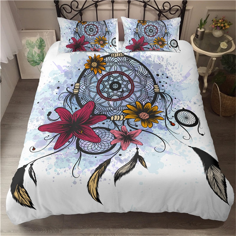 Valkoinen Ja Sininen Dream Catcher Pussilakana