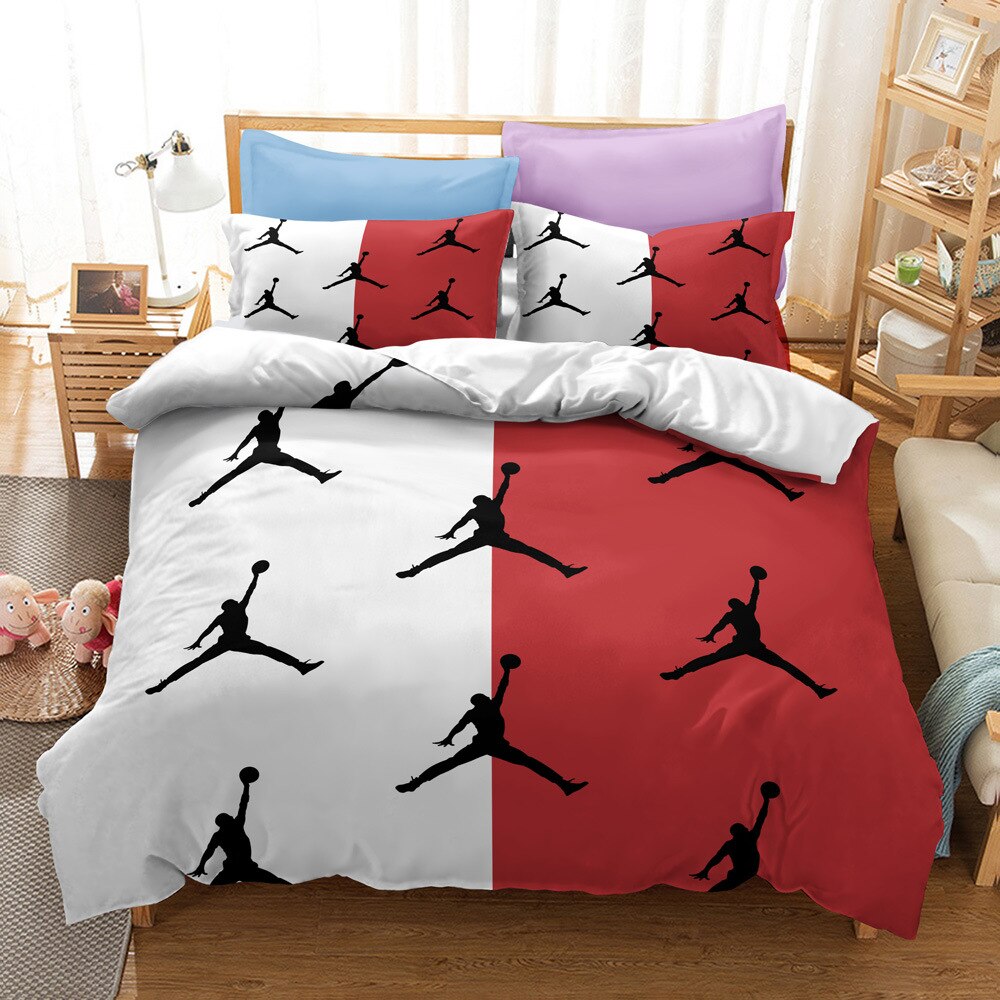 Valkoinen Ja Punainen Michael Jordan Pussilakana