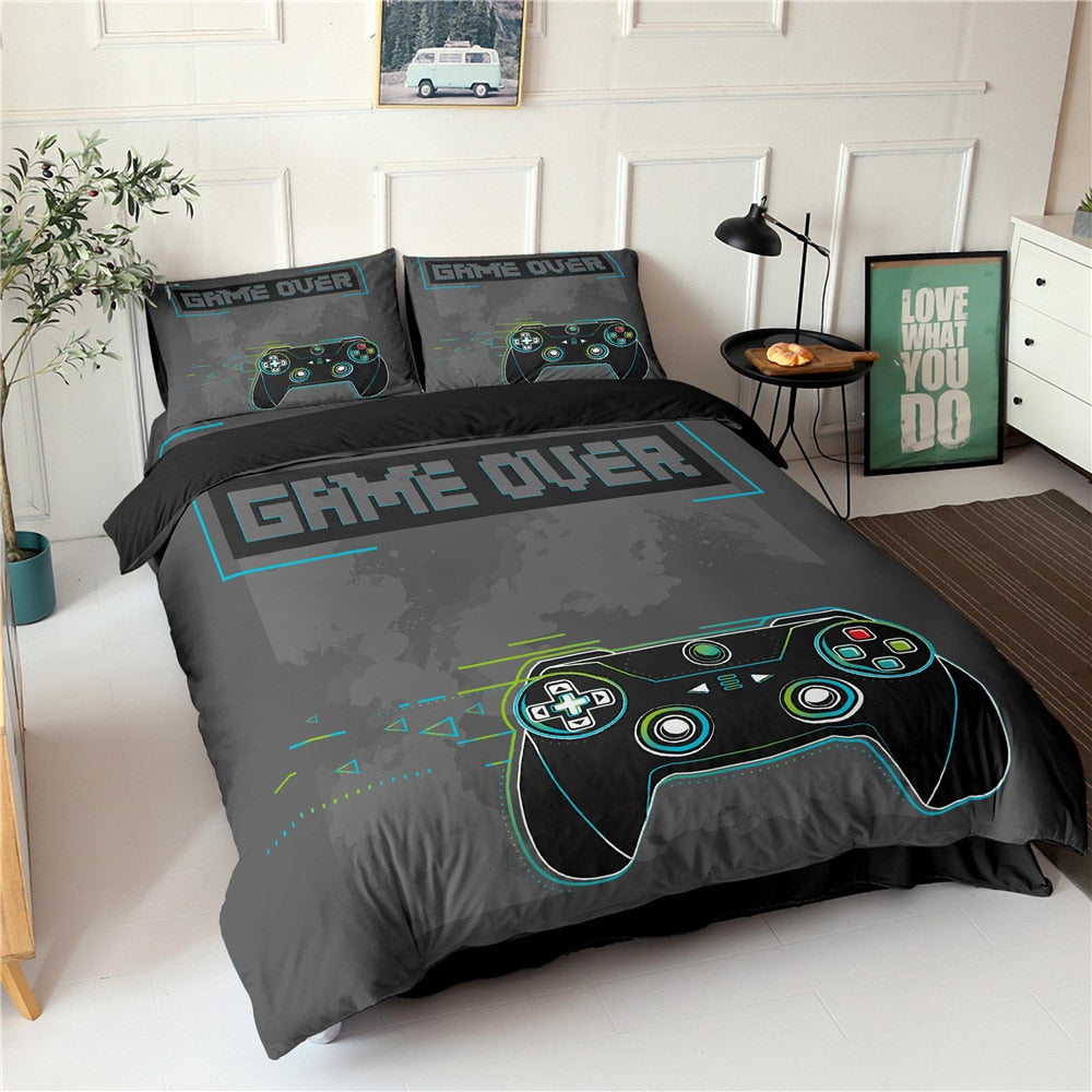 Grey Gaming Peittopäällinen Peli Ohi