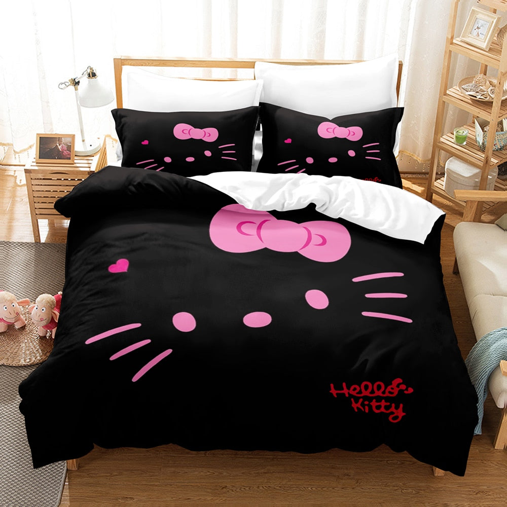 Hello Kitty Musta Ja Vaaleanpunainen Pussilakana