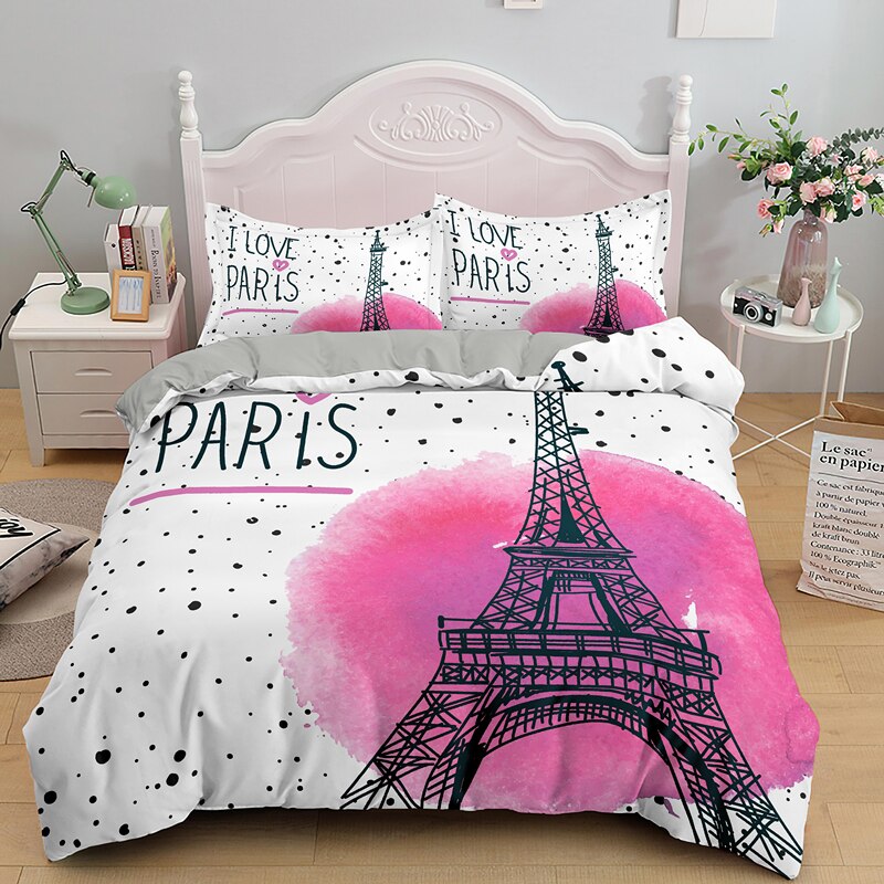 Pussilakana I Love Paris Eiffel Tower Pinkki