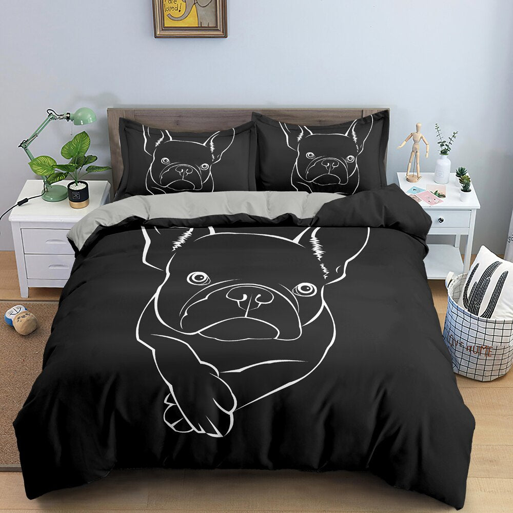 Musta Bulldog Dog Pussilakana