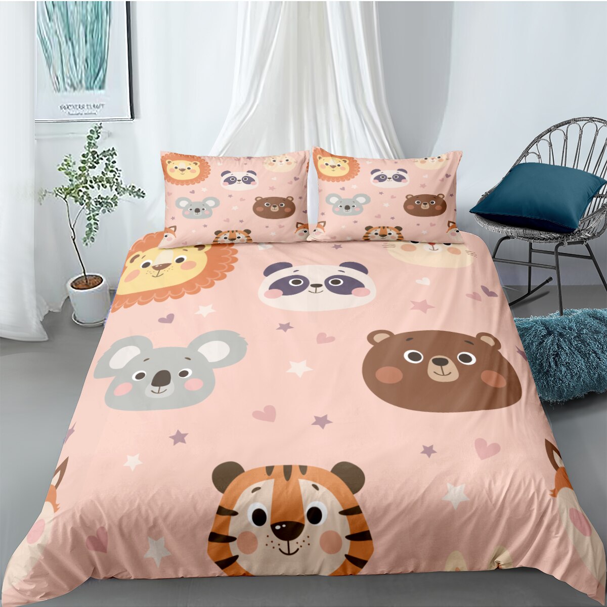 Cute Animals Pinkki Pussilakana
