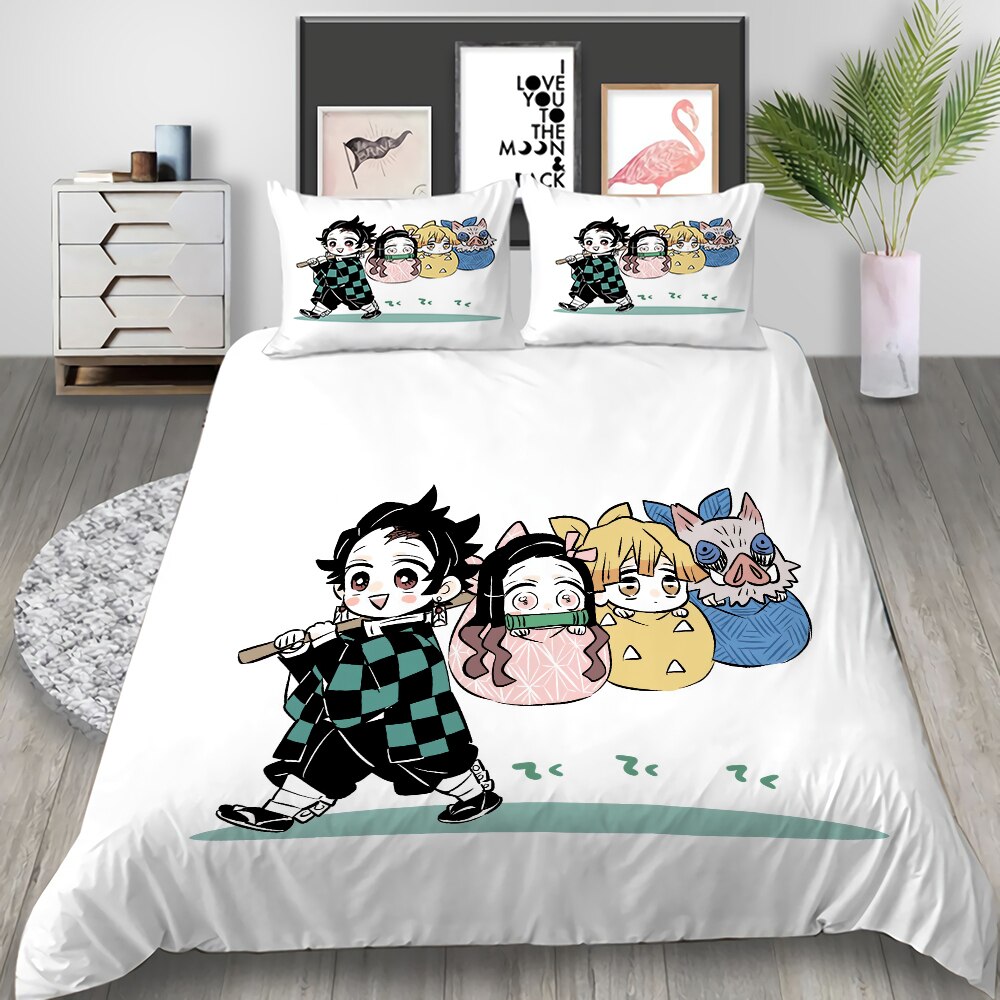 Tanjiro Demon Slayer Valkoinen Pussilakana