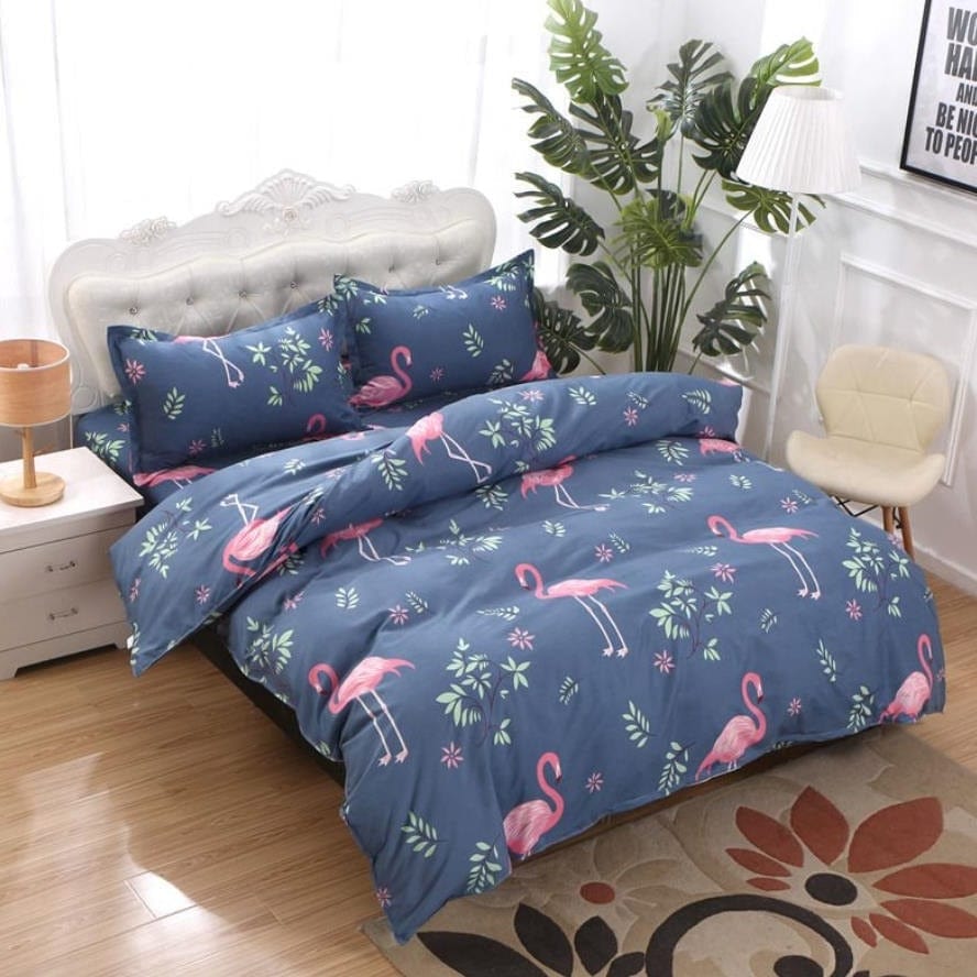 Pussilakana 220x240 Blue Flamingo