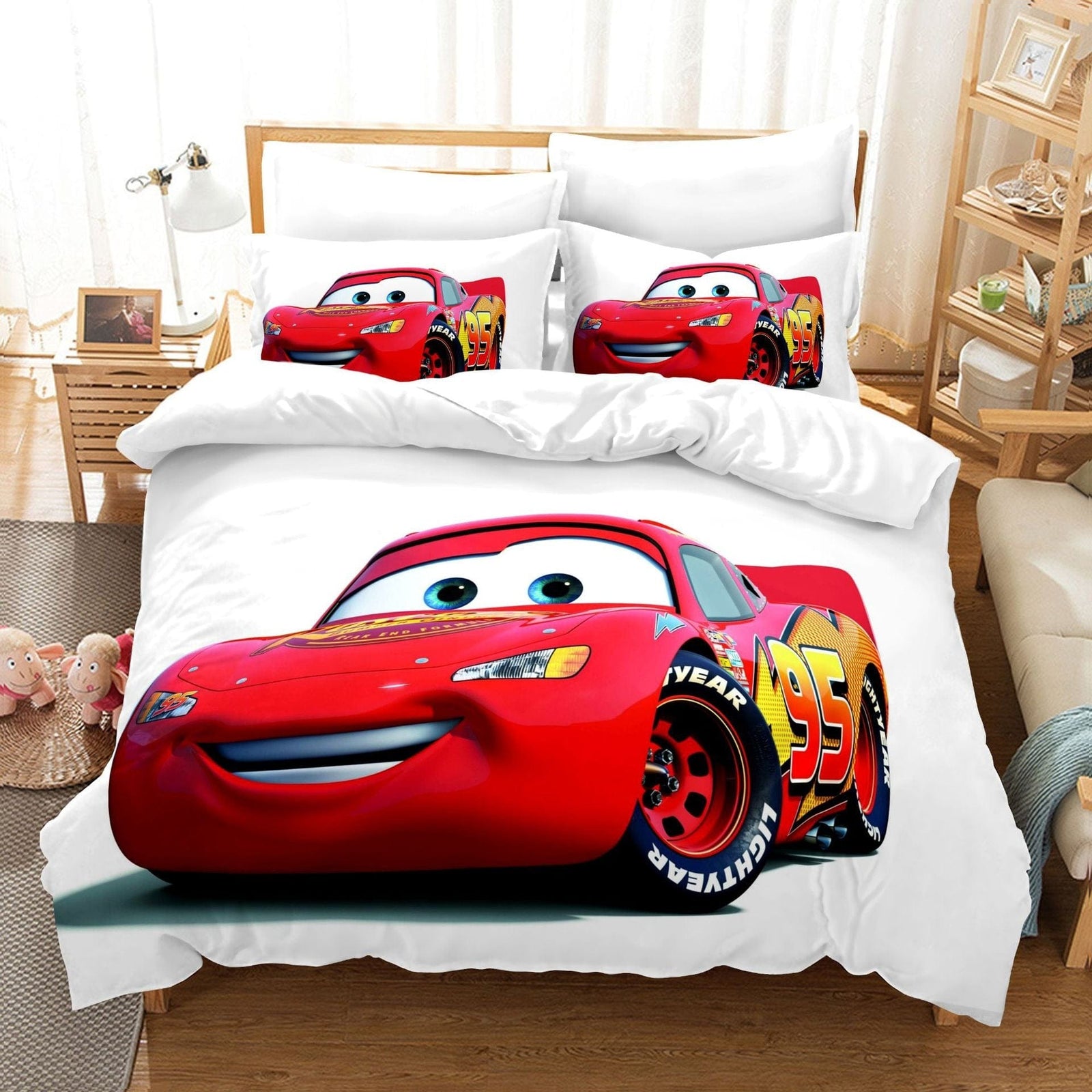 Valkoinen Baby Cars Pussilakana
