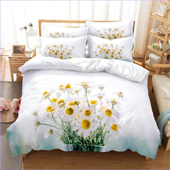 Valkoinen Daisy Flower Pussilakana