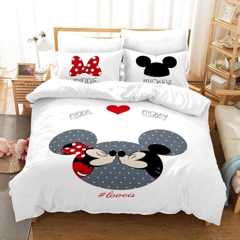 Valkoinen Pussilakana Mickey Ja Minnie Suutelevat