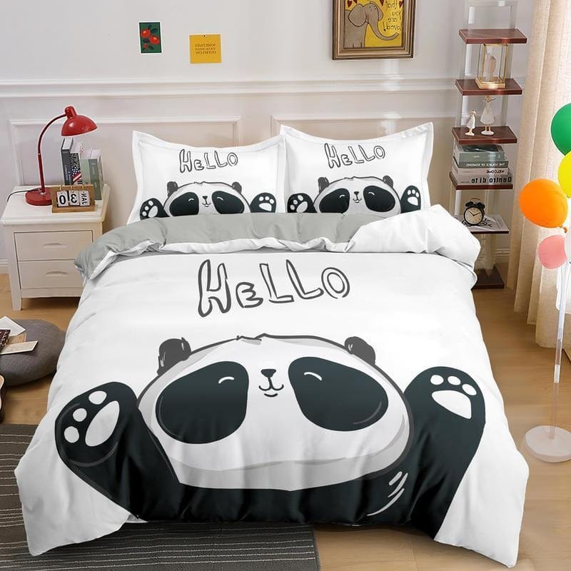 Valkoinen Panda Pussilakana