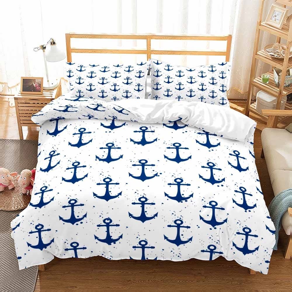 Valkoinen Ja Sininen Sailor Lasten Pussilakana