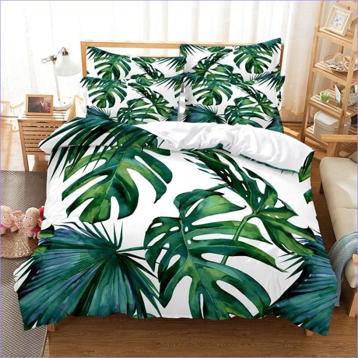 Vihreä Monstera Flower Pussilakana