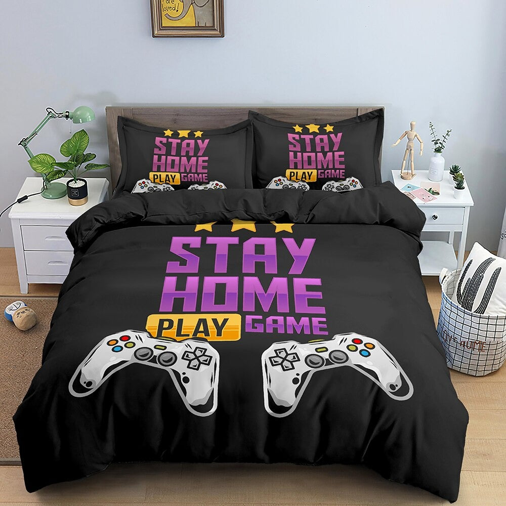 Gamer Stay Home Pelaa Peliä Pussilakana