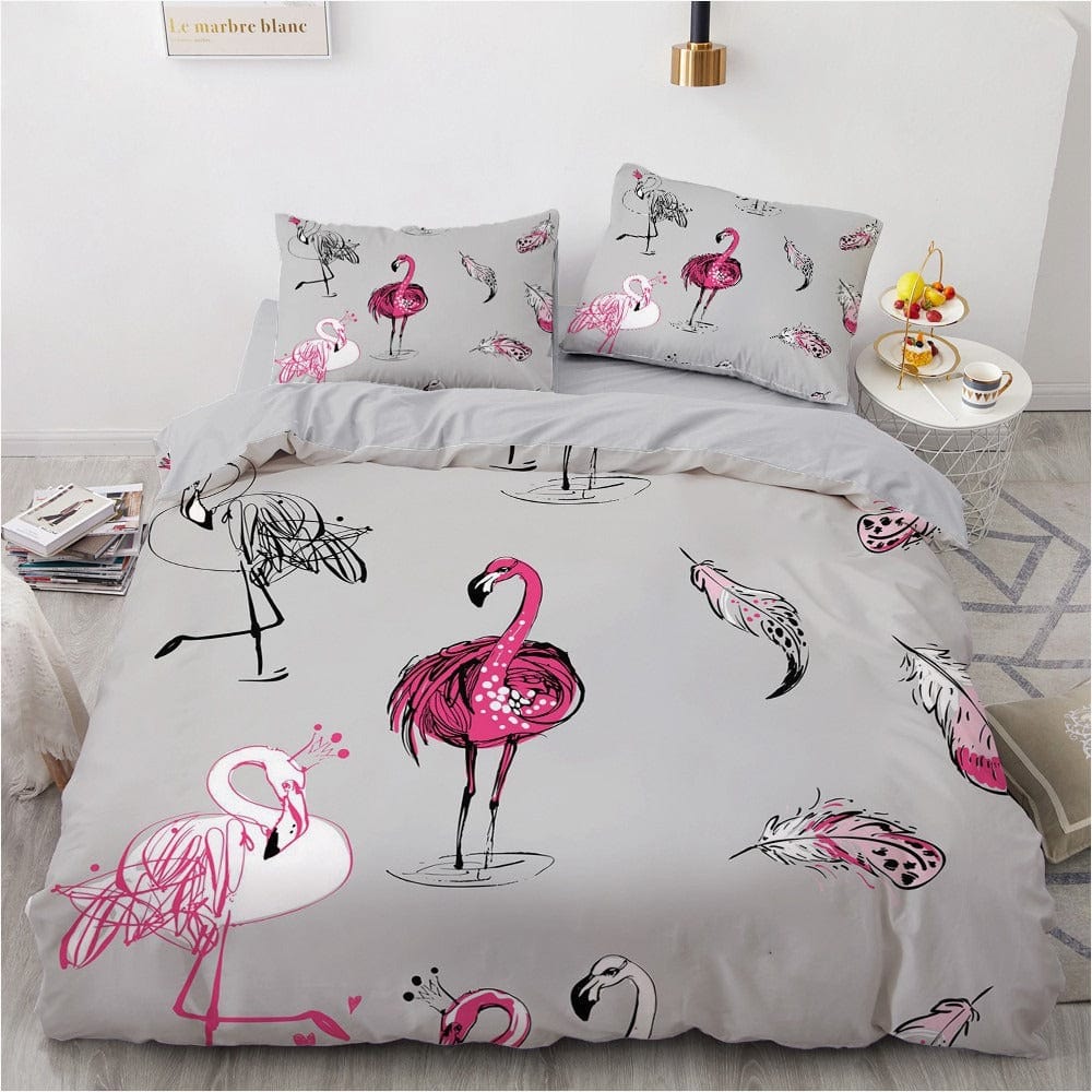 Vaaleanpunainen Flamingo Lasten Harmaa Pussilakana