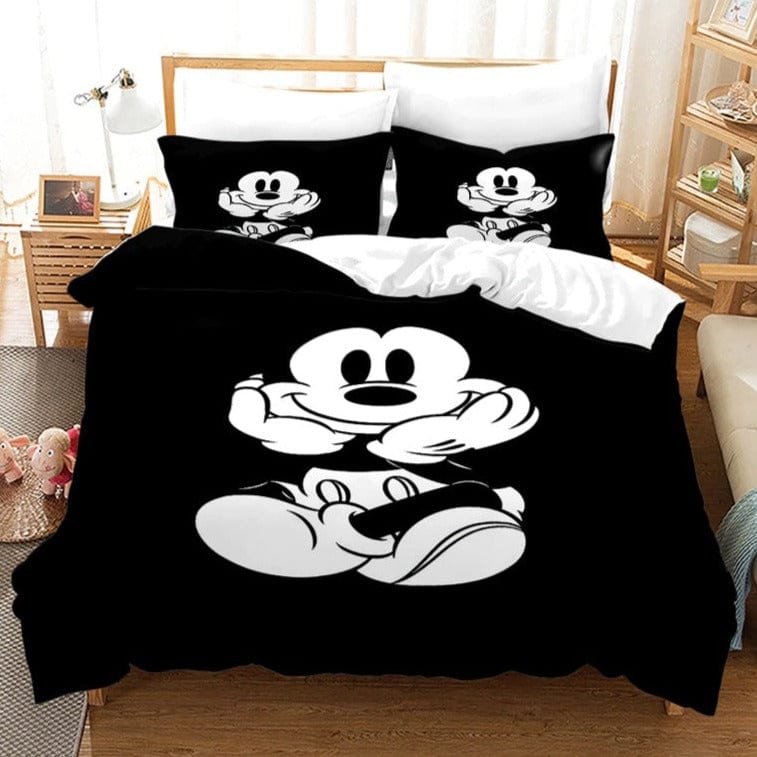 Vintage Mustavalkoinen Mickey Pussilakana
