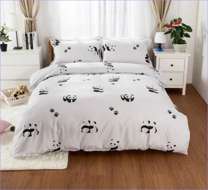 Valkoinen Panda Pussilakana