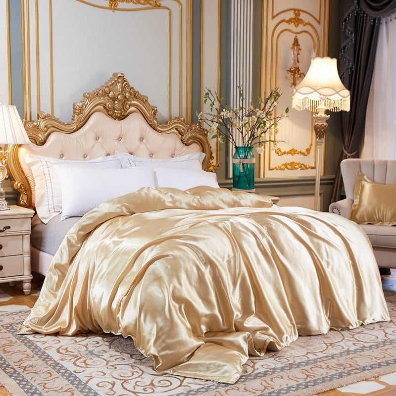 Beige Ice Silk Satin Plain Pussilakana