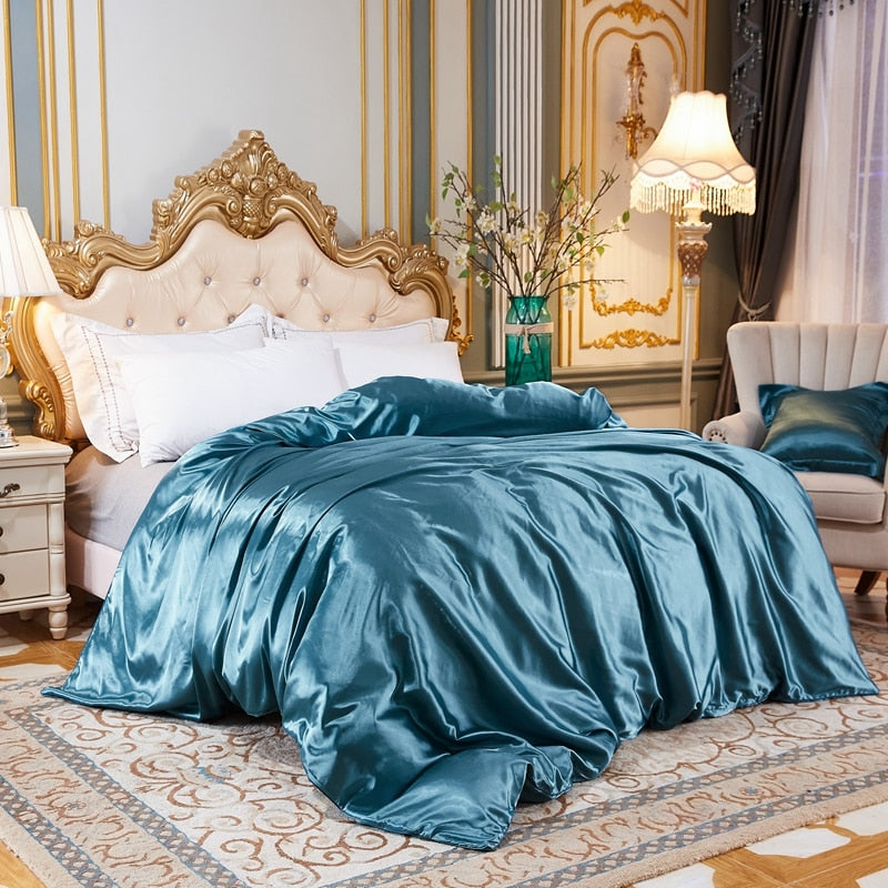 Tavallinen Duck Blue Ice Silk Satiini Pussilakana