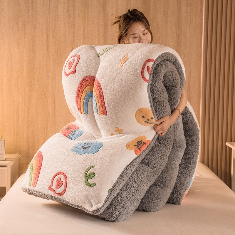 Valkoinen Ja Harmaa Fleece-Peitto