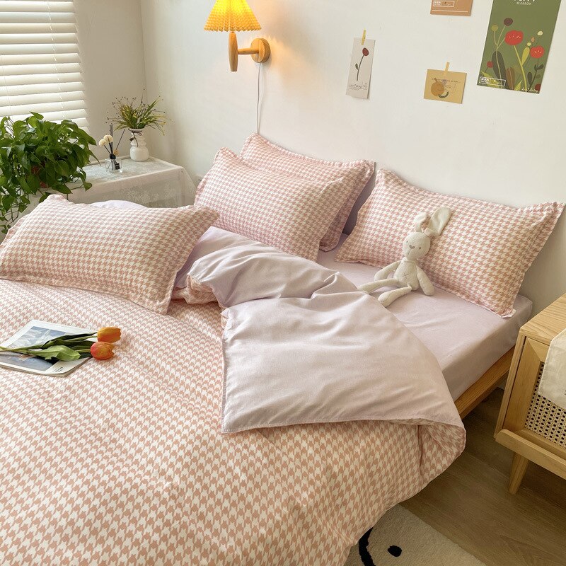 Houndstooth Vuodevaatteet Setti