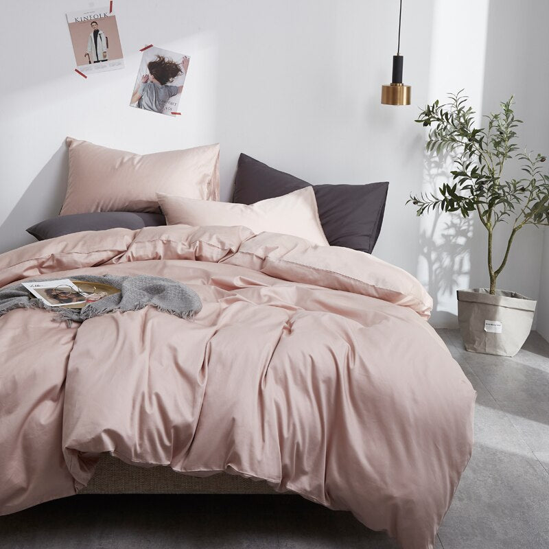 Tavallinen Vuodevaatteet Setti 100 % Puuvillaa Vaaleanruskea