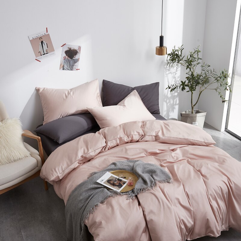 Tavallinen Vuodevaatteet Setti 100 % Puuvillaa Vaaleanruskea