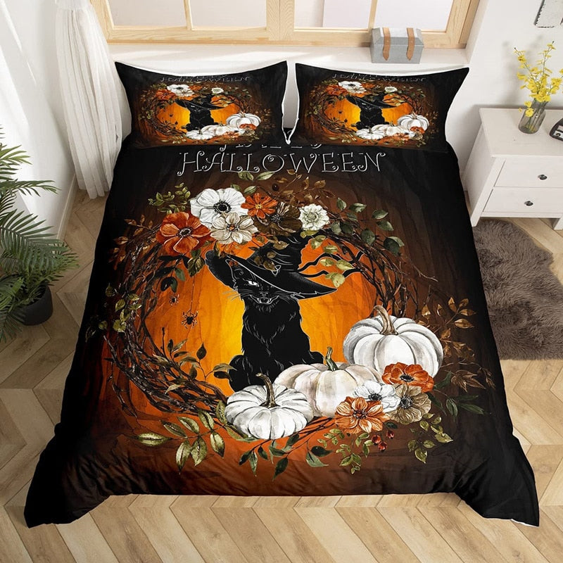 Valkosipulin Ja Halloween-Kukkien Pussilakana