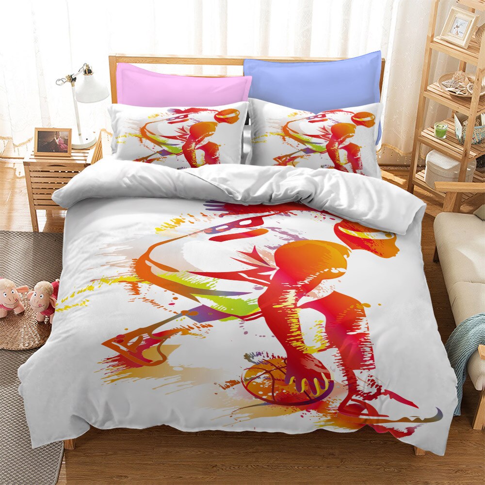 Monivärinen Valkoinen Koripalloilijan Pussilakana