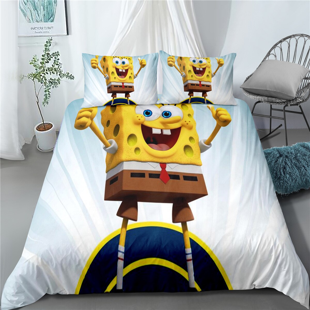 Valkoinen Pussilakana Sponge Bob Winner
