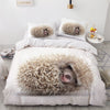 Valkoinen Söpö Hedgehog Pussilakana