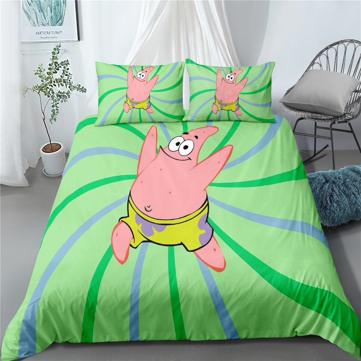 Sponge Bob Patrick Vihreä Pussilakana