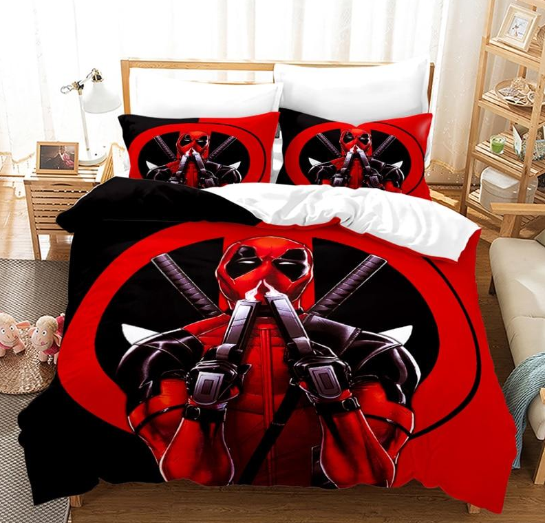 Musta Ja Punainen Deadpool Pussilakana