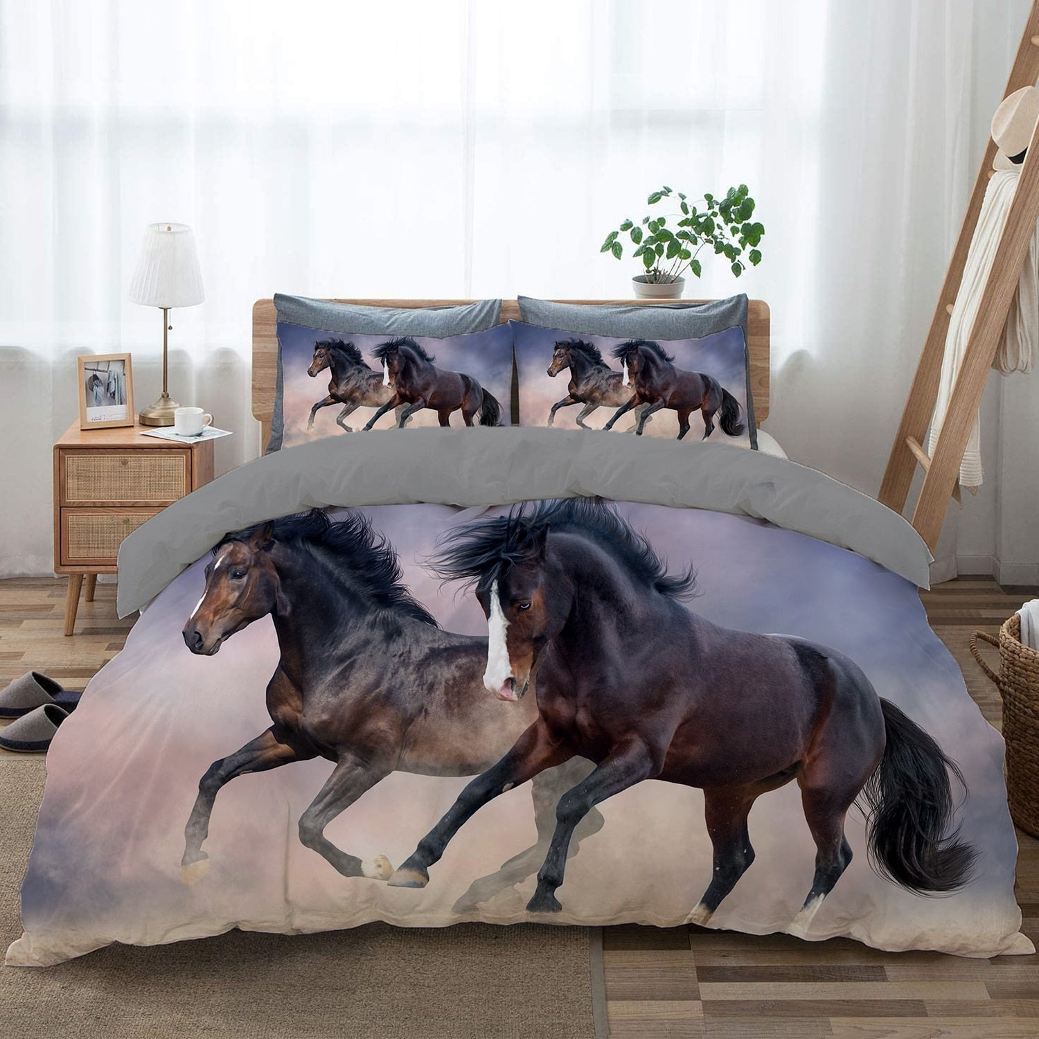 Pussilakana Kaksi Mustaa Hevosta