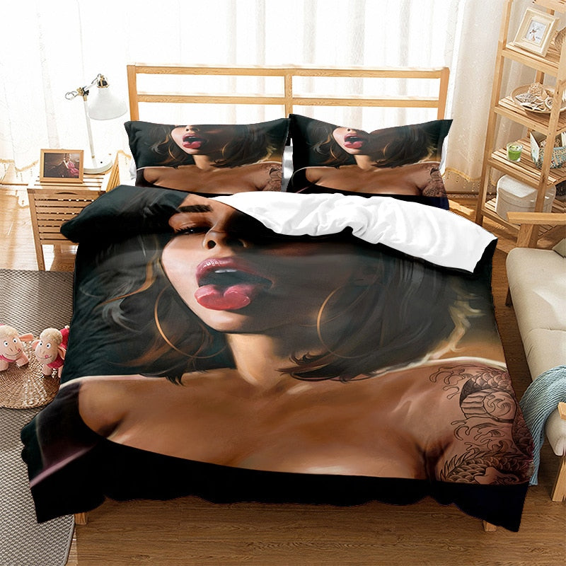 Pussilakana Seksikäs Tyttö Avoin Suu