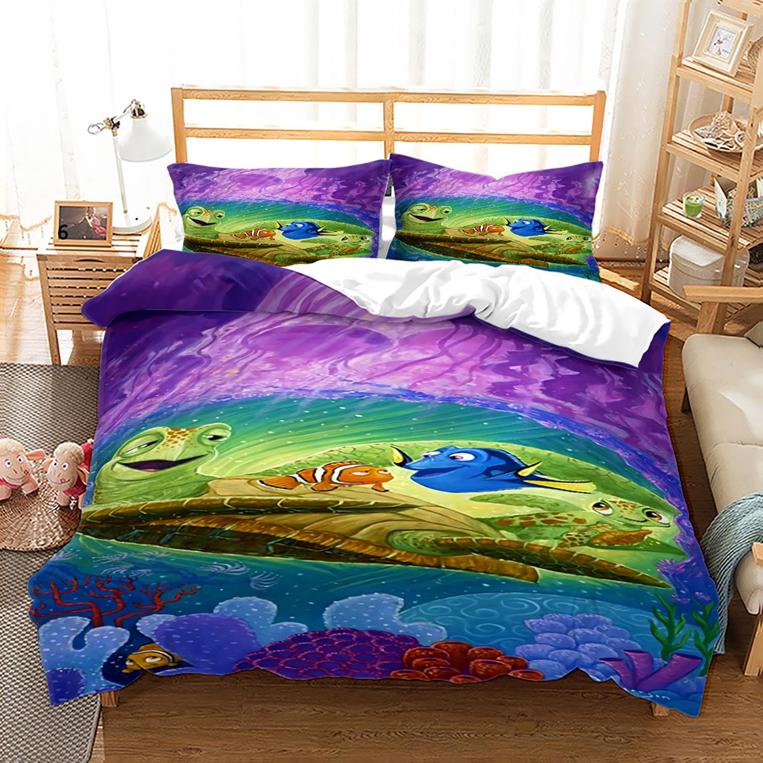 Merimies Ja Dory Crush-Pussilakanalla