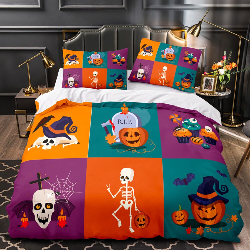 Monivärinen Halloween Pussilakana