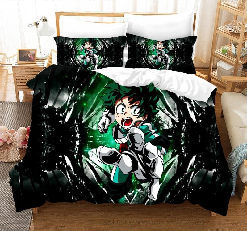 My Hero Academia Musta Ja Vihreä Izuku Pussilakana