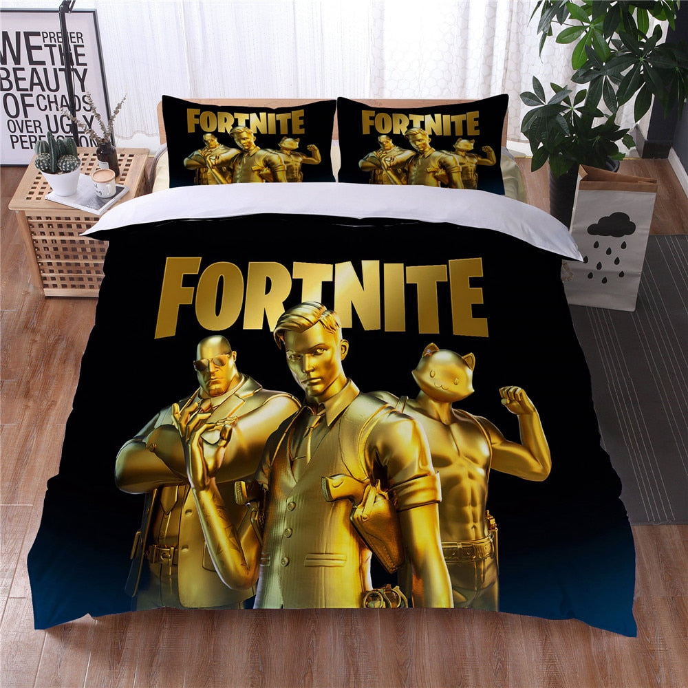 Musta Ja Kultainen Fortnite Pussilakana
