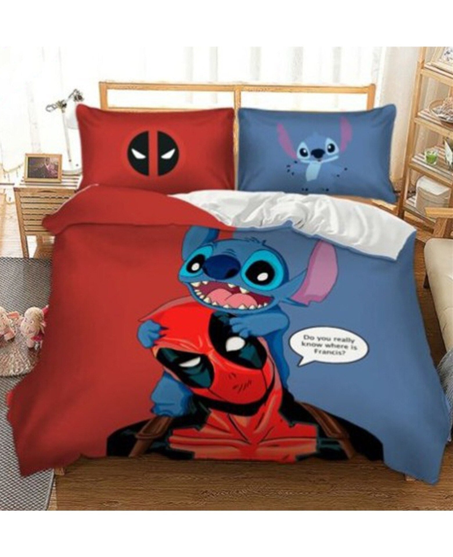 Stitch Ja Deadpool Pussilakana