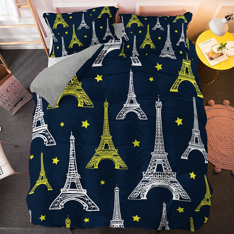 Eiffel-Torni Ja Tähdet Pussilakana