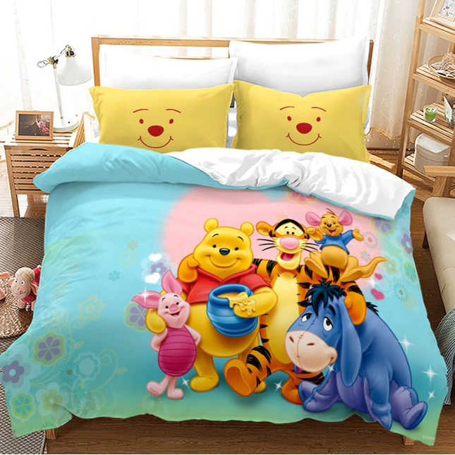 Nalle Puh Pink Heart Pussilakana