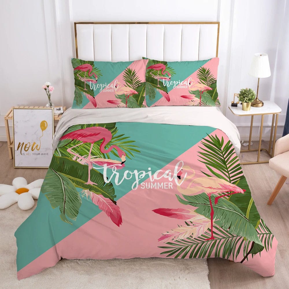Pussilakana 140x200 Tropical Flamingo Pink