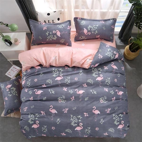 Pussilakana 220x240 Harmaa Vaaleanpunainen