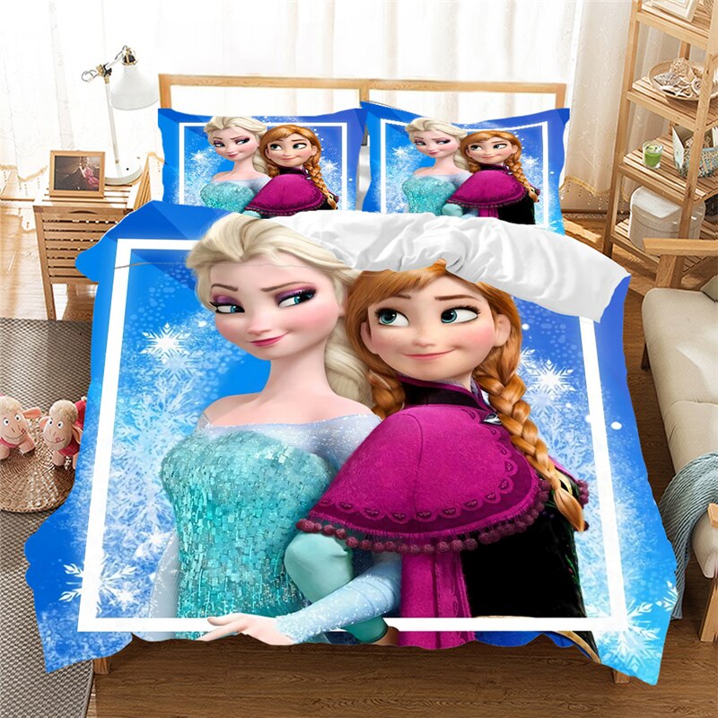 Anna Ja Elsa Pussilakana Lumihiutaleiden Alla