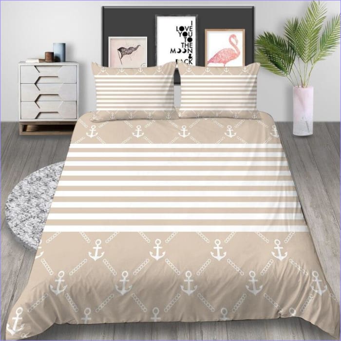 Beige Pussilakana Ja Ankkurit