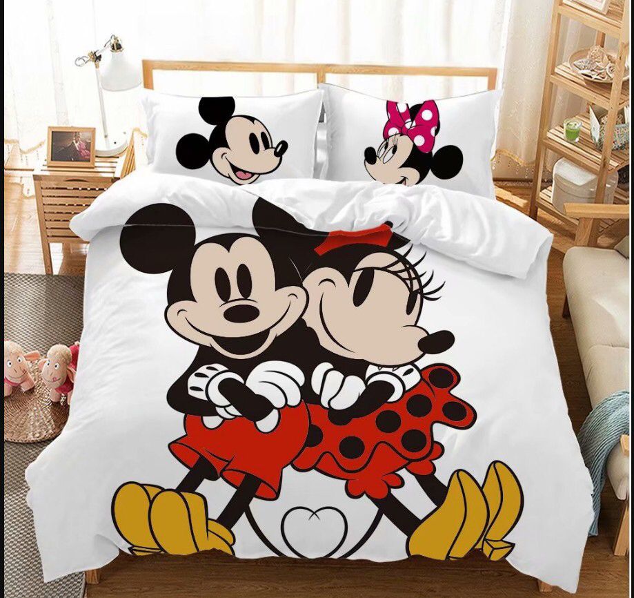 Valkoinen Pussilakana Mickey Ja Minnie