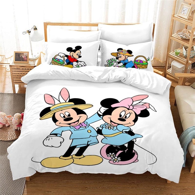 Valkoinen Pussilakana Mickey Minnie Adult